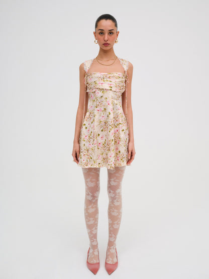 For Love & Lemons Floral Knit Tights