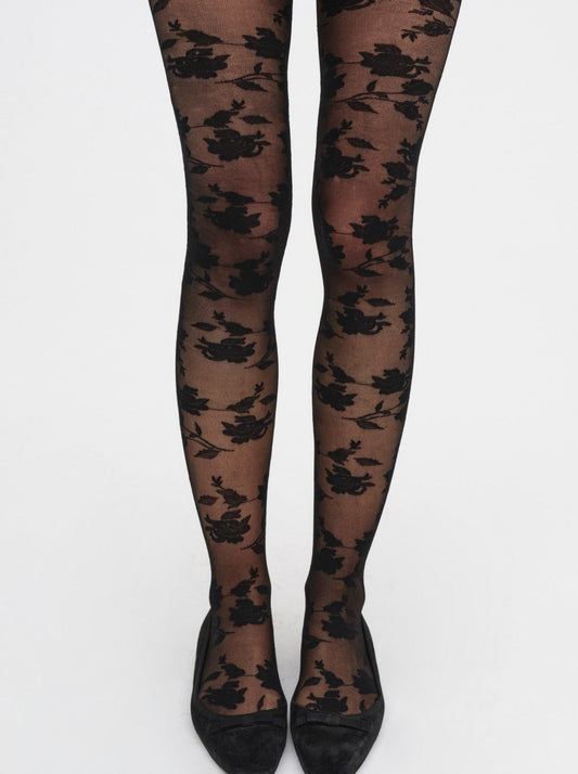 For Love & Lemons Floral Knit Tights