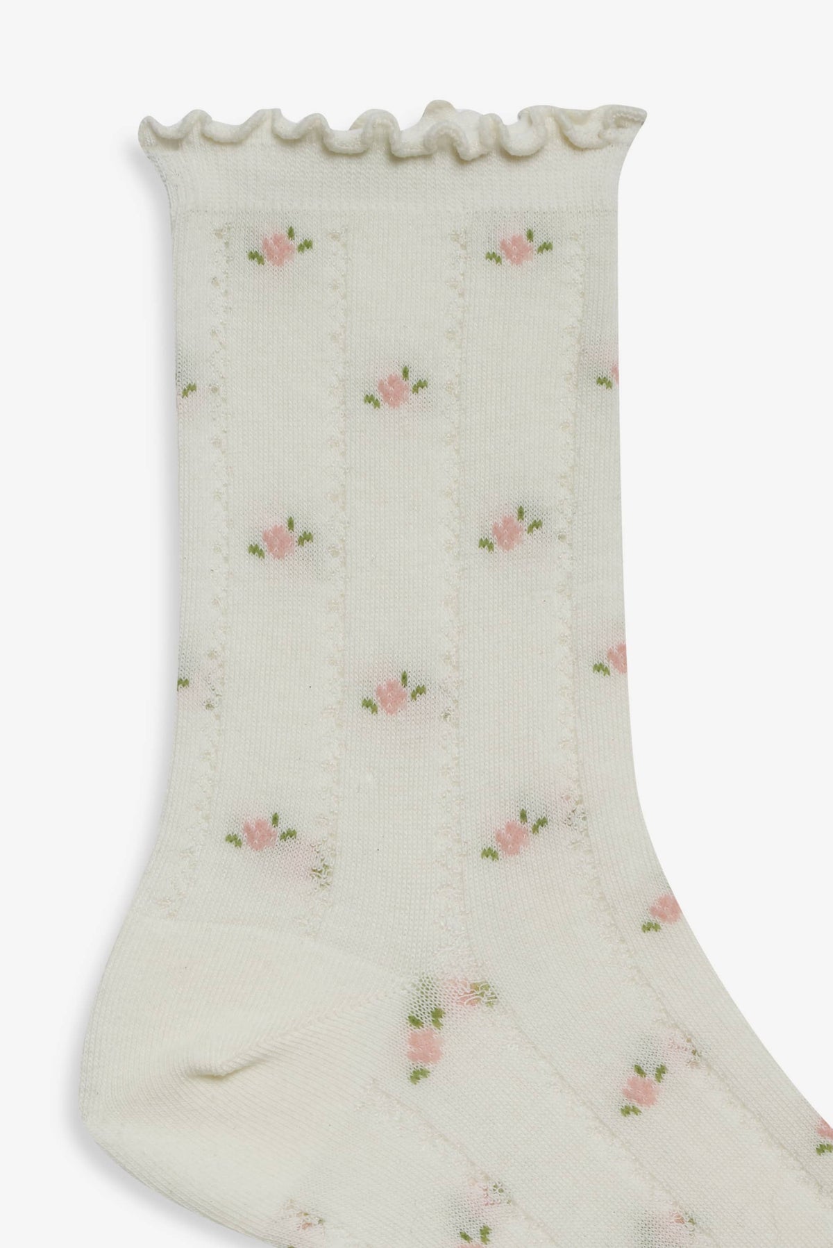 For Love & Lemons Pointelle Floral Crew Socks
