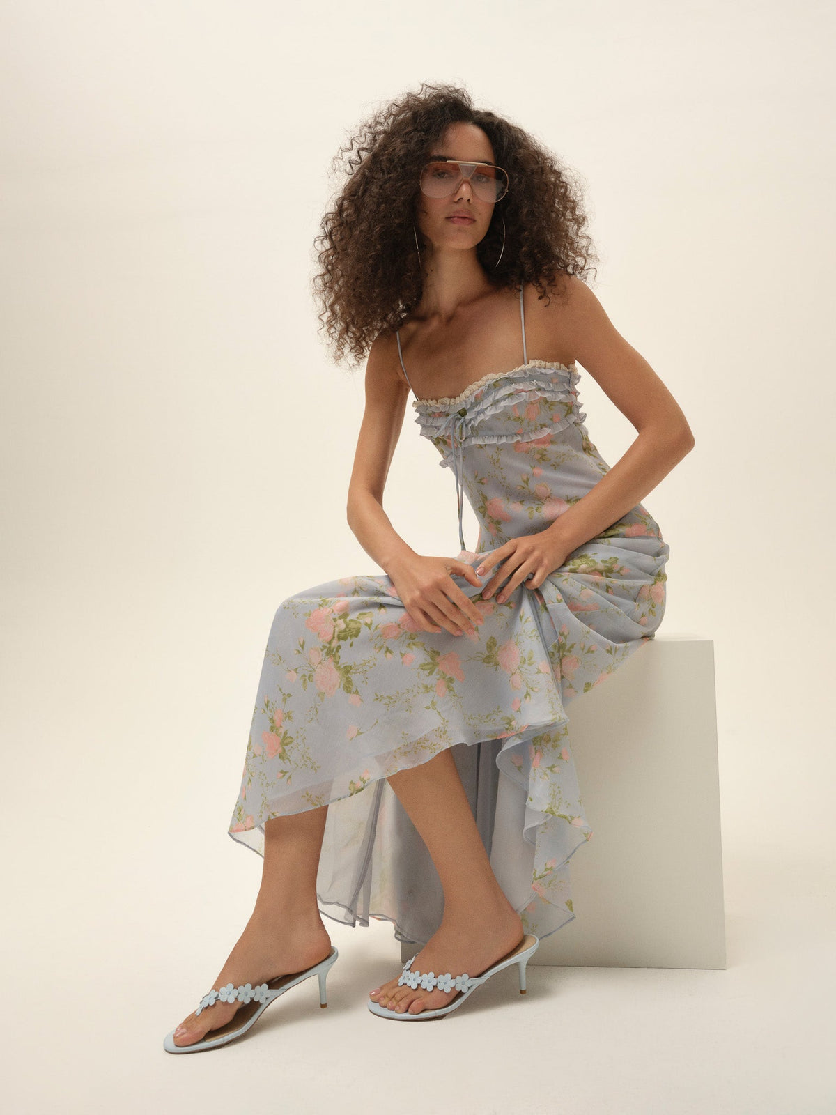 For Love & Lemons Gia Floral Heel