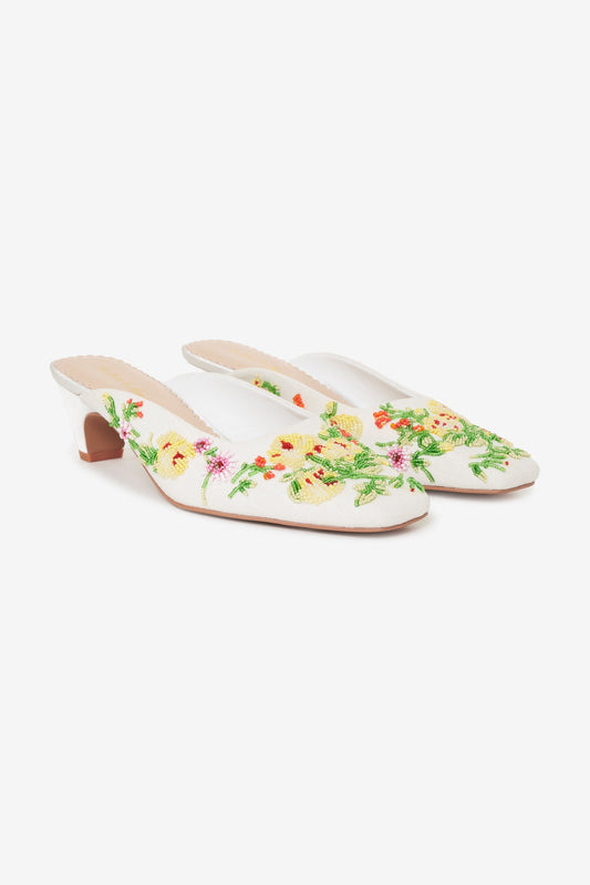For Love & Lemons Elodie Floral Beaded Mule