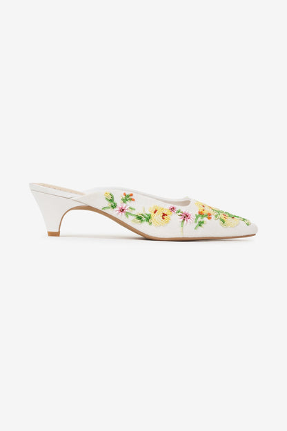 For Love & Lemons Elodie Floral Beaded Mule