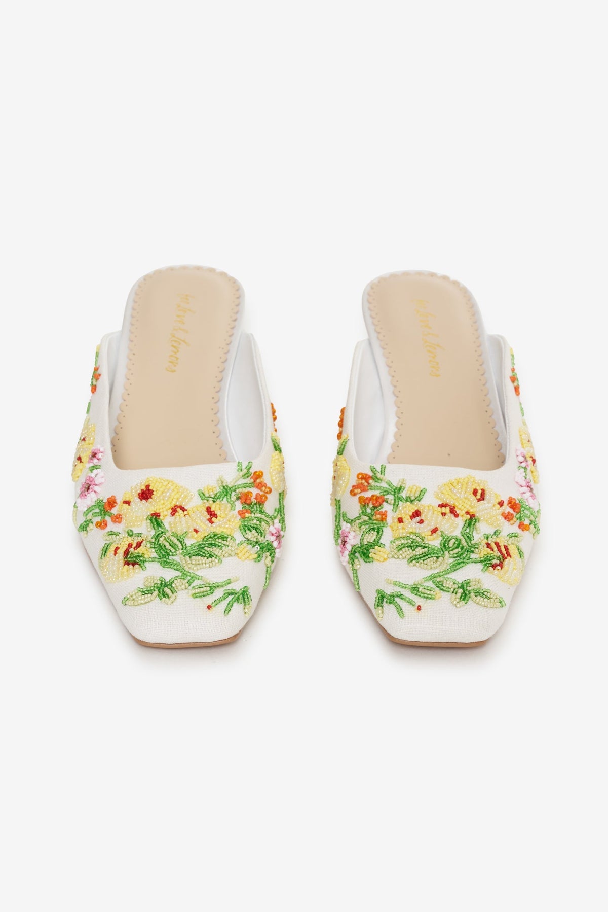 For Love & Lemons Elodie Floral Beaded Mule