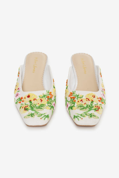 For Love & Lemons Elodie Floral Beaded Mule