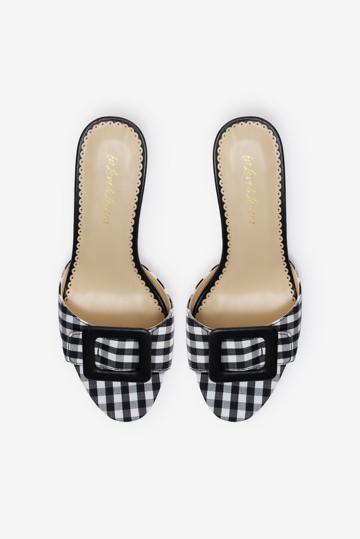For Love & Lemons Eloise Gingham Buckle Mule