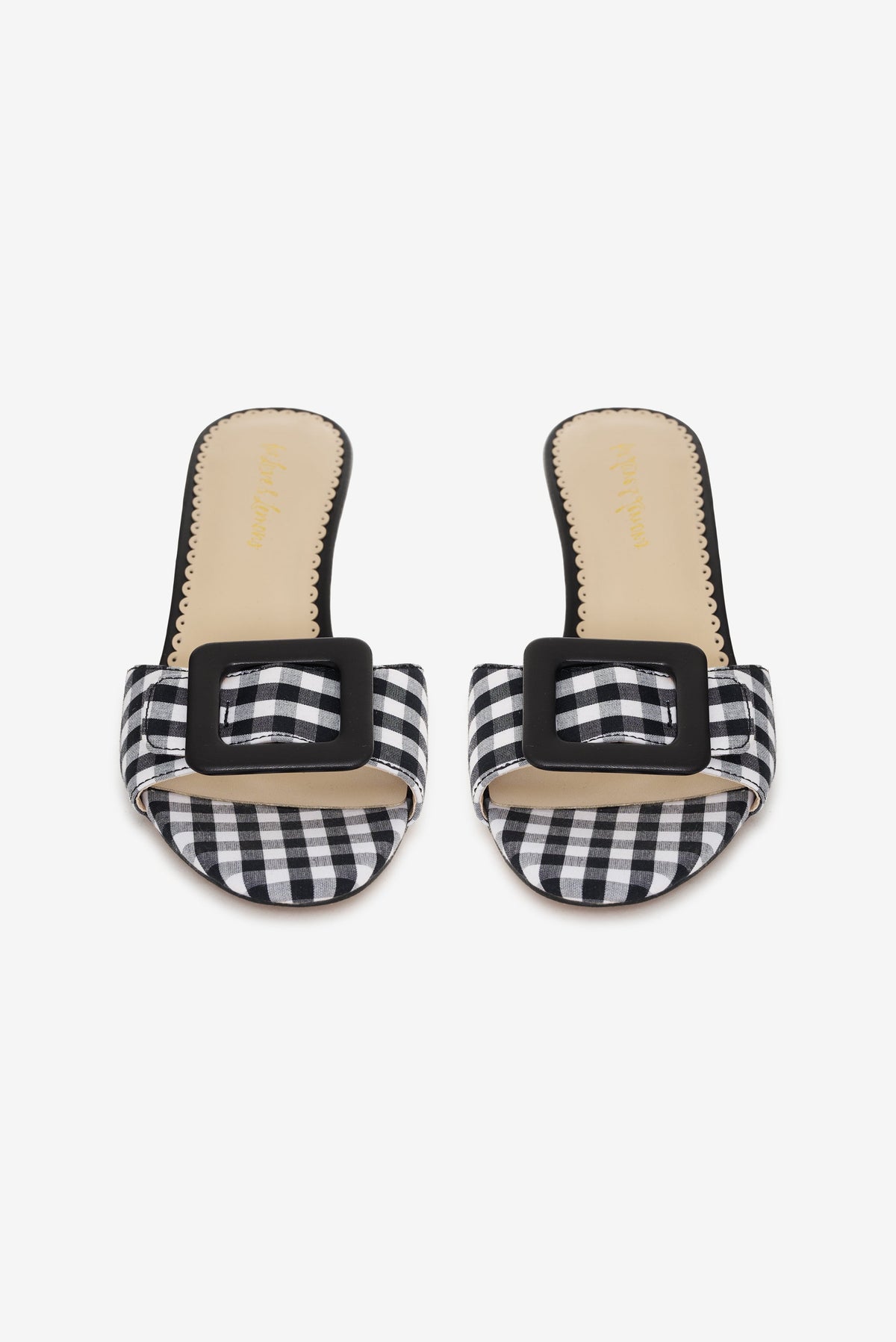 For Love & Lemons Eloise Gingham Buckle Mule