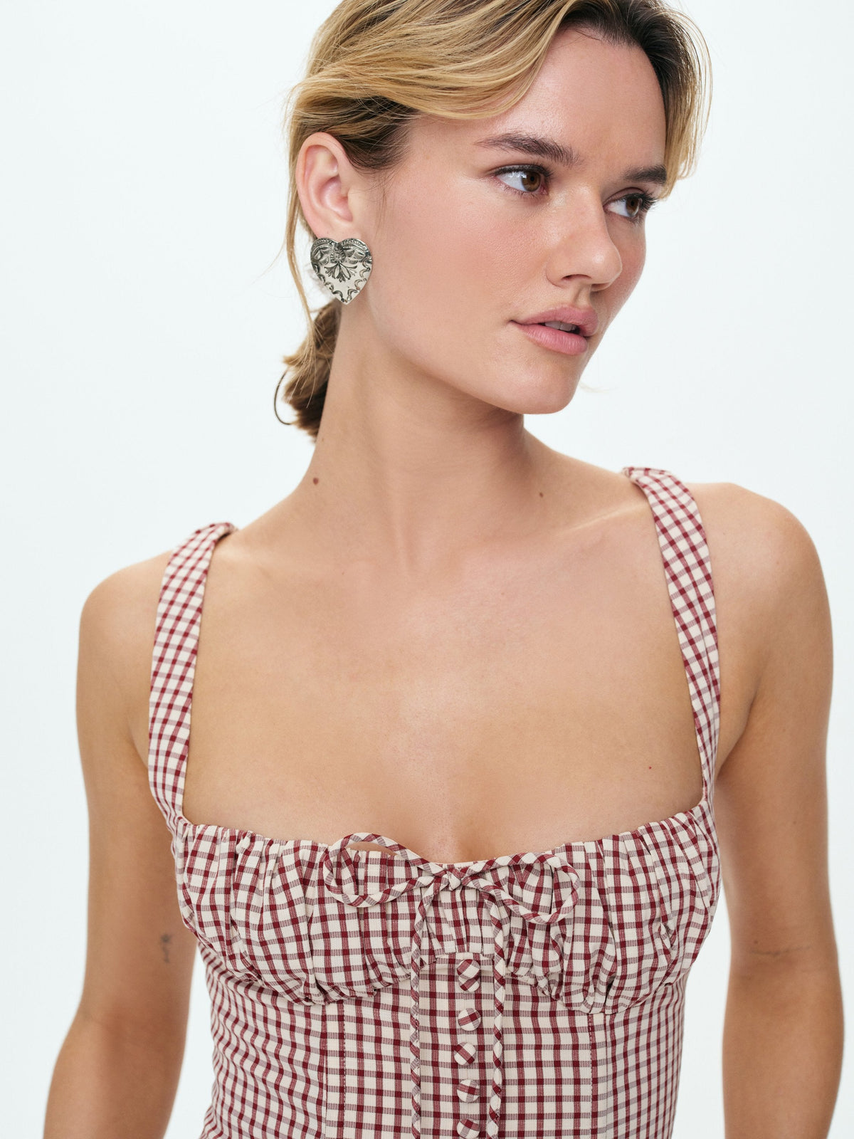 For Love & Lemons Annie Gingham Midi Dress