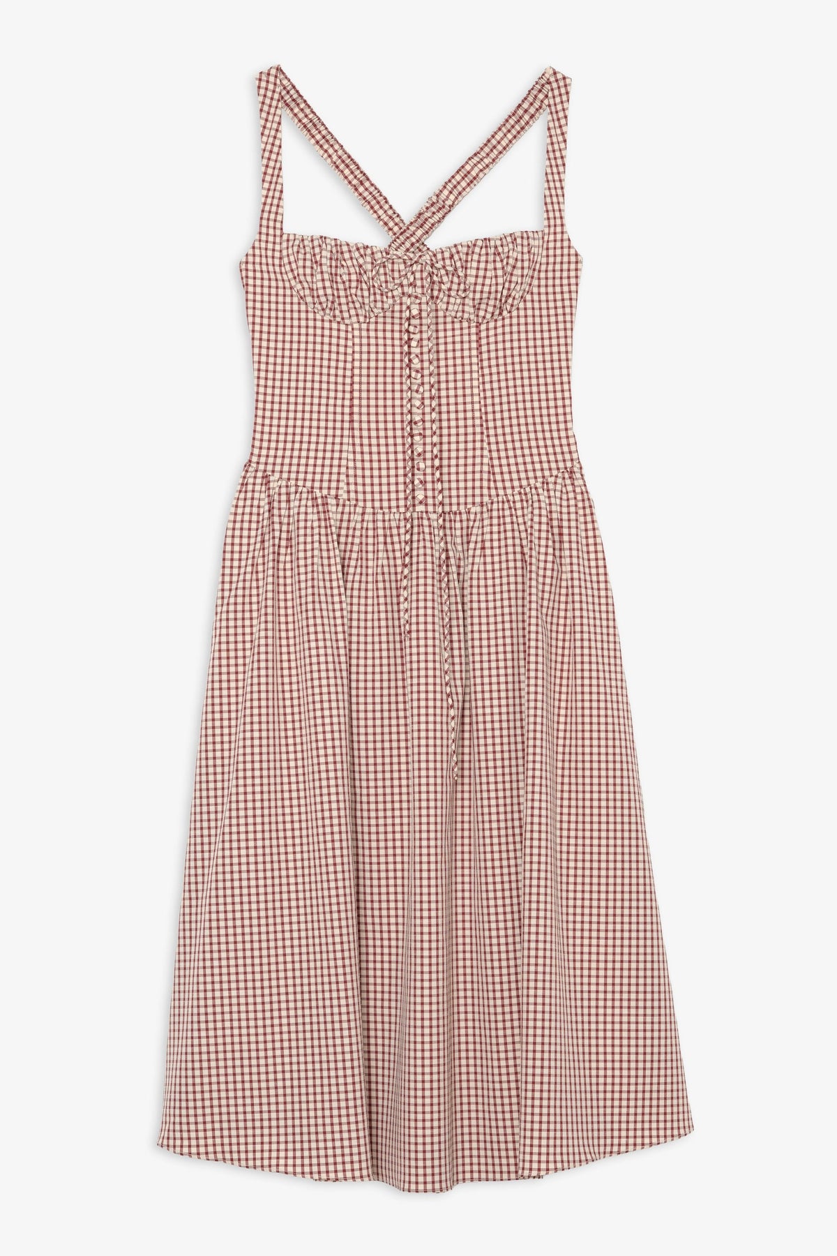 For Love & Lemons Annie Gingham Midi Dress