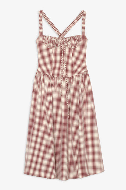 For Love & Lemons Annie Gingham Midi Dress