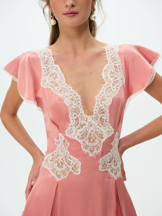 For Love & Lemons Luna Rose Mini Dress