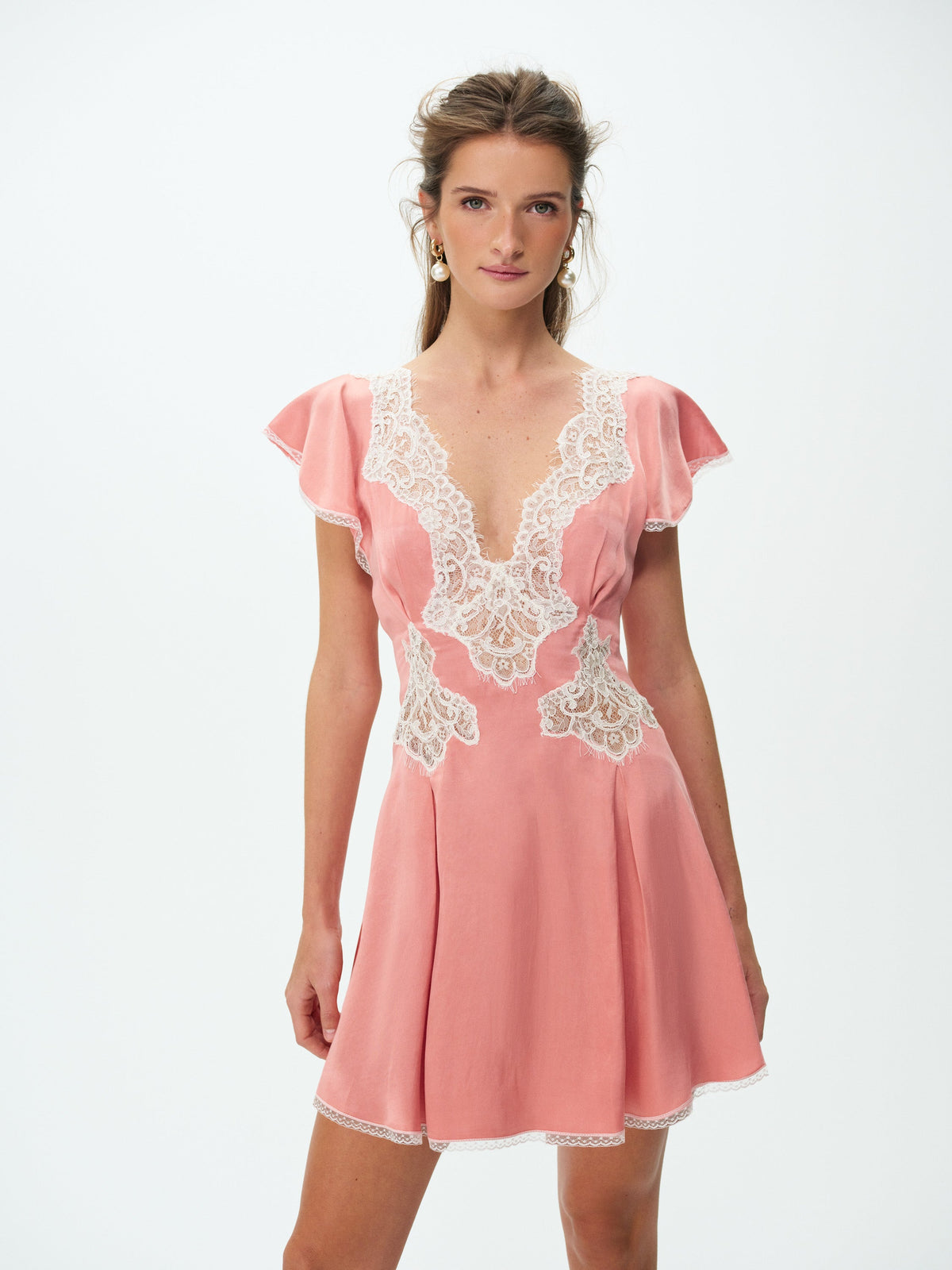 For Love & Lemons Luna Rose Mini Dress