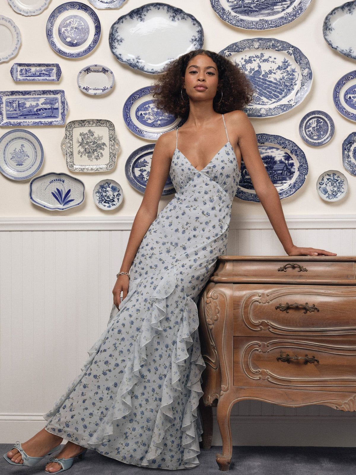 For Love & Lemons Elea Beaded Maxi Dress