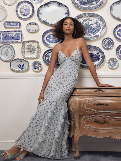 For Love & Lemons Elea Beaded Maxi Dress