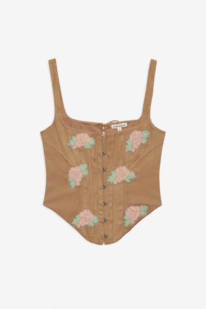 For Love & Lemons Rose Beaded Bustier