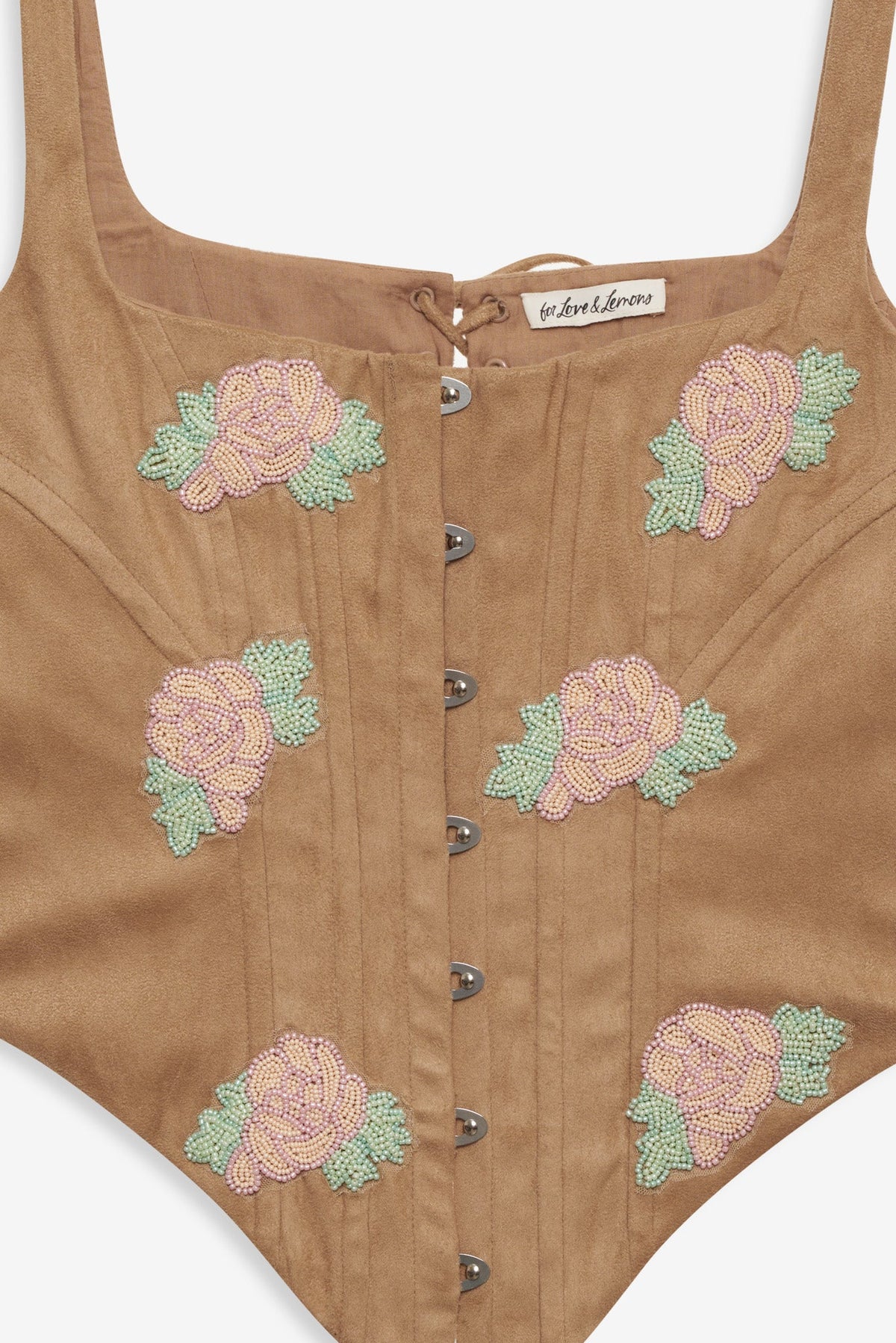 For Love & Lemons Rose Beaded Bustier
