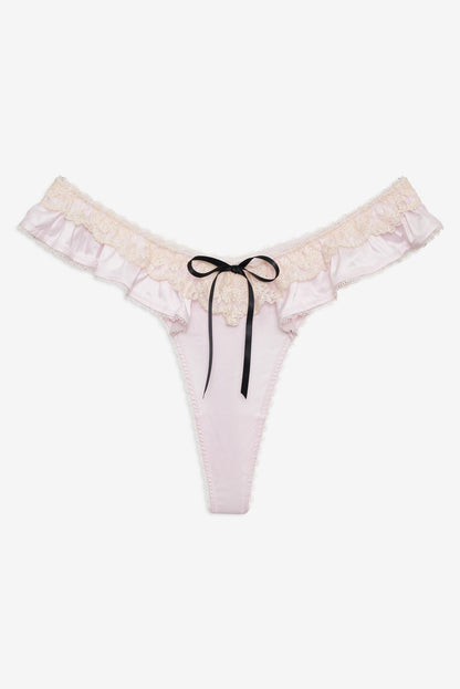 For Love & Lemons Sweetheart Ruffle Thong Panty