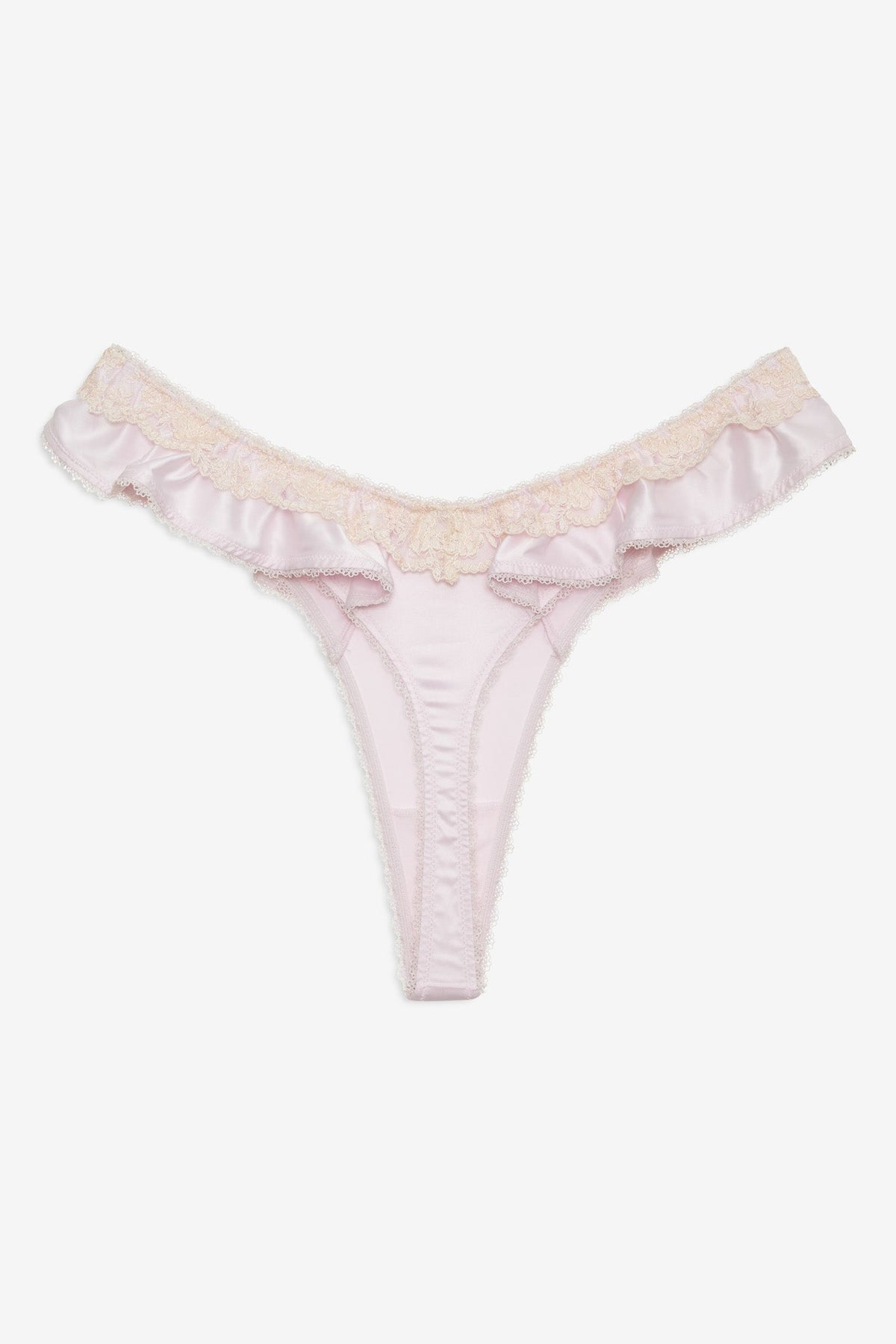 For Love & Lemons Sweetheart Ruffle Thong Panty