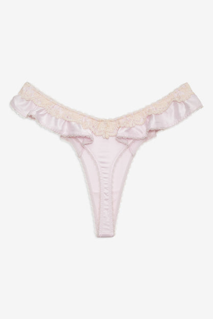 For Love & Lemons Sweetheart Ruffle Thong Panty