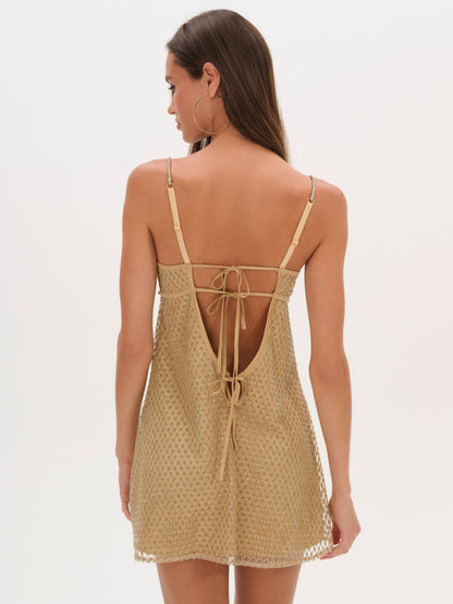 For Love & Lemons Glitter Slip Dress