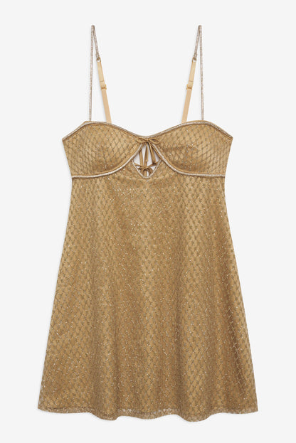 For Love & Lemons Glitter Slip Dress