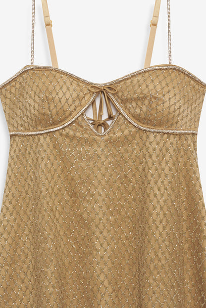 For Love & Lemons Glitter Slip Dress