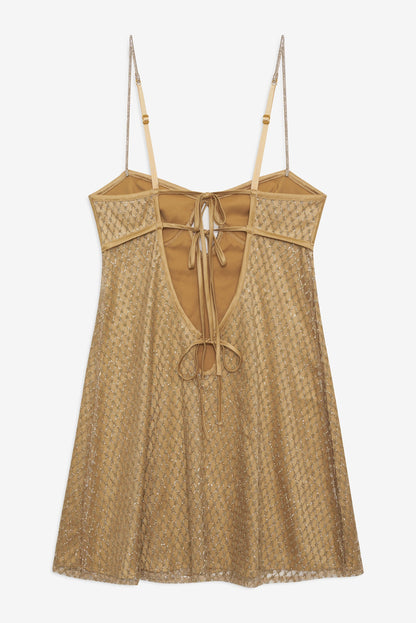 For Love & Lemons Glitter Slip Dress