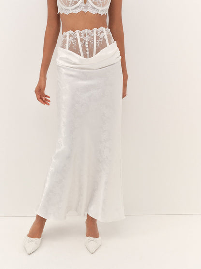 For Love & Lemons Rita Rose Maxi Skirt