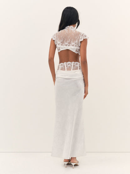 For Love & Lemons Rita Rose Maxi Skirt
