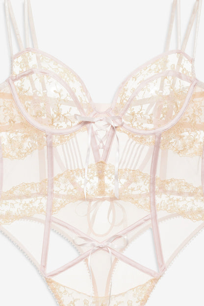 For Love & Lemons Gilded Lace Teddy