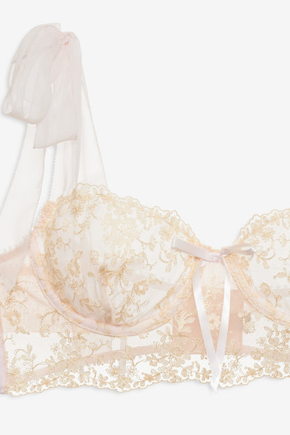 For Love & Lemons Gilded Lace Underwire Bra