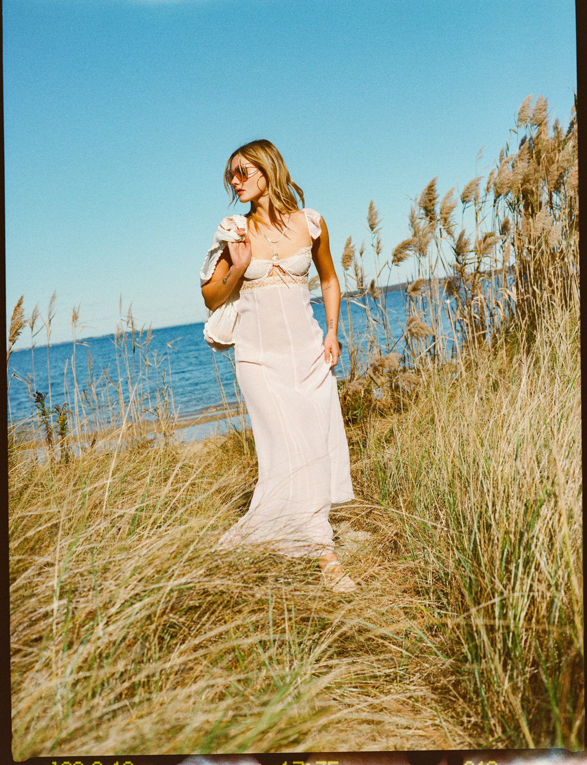 For Love & Lemons Gilded Lace Maxi Slip Dress