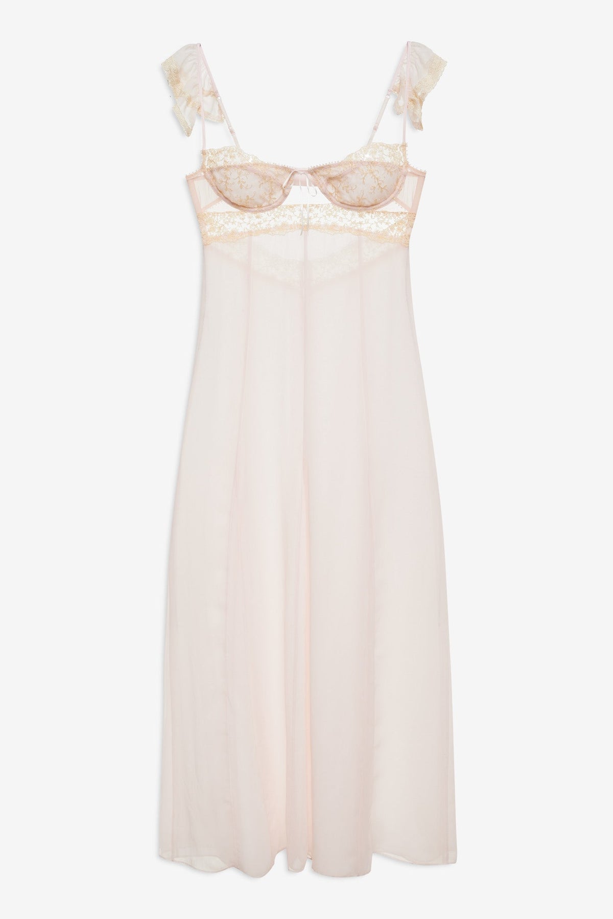 For Love & Lemons Gilded Lace Maxi Slip Dress