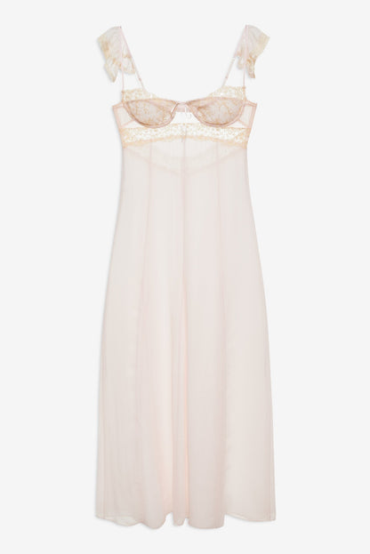 For Love & Lemons Gilded Lace Maxi Slip Dress