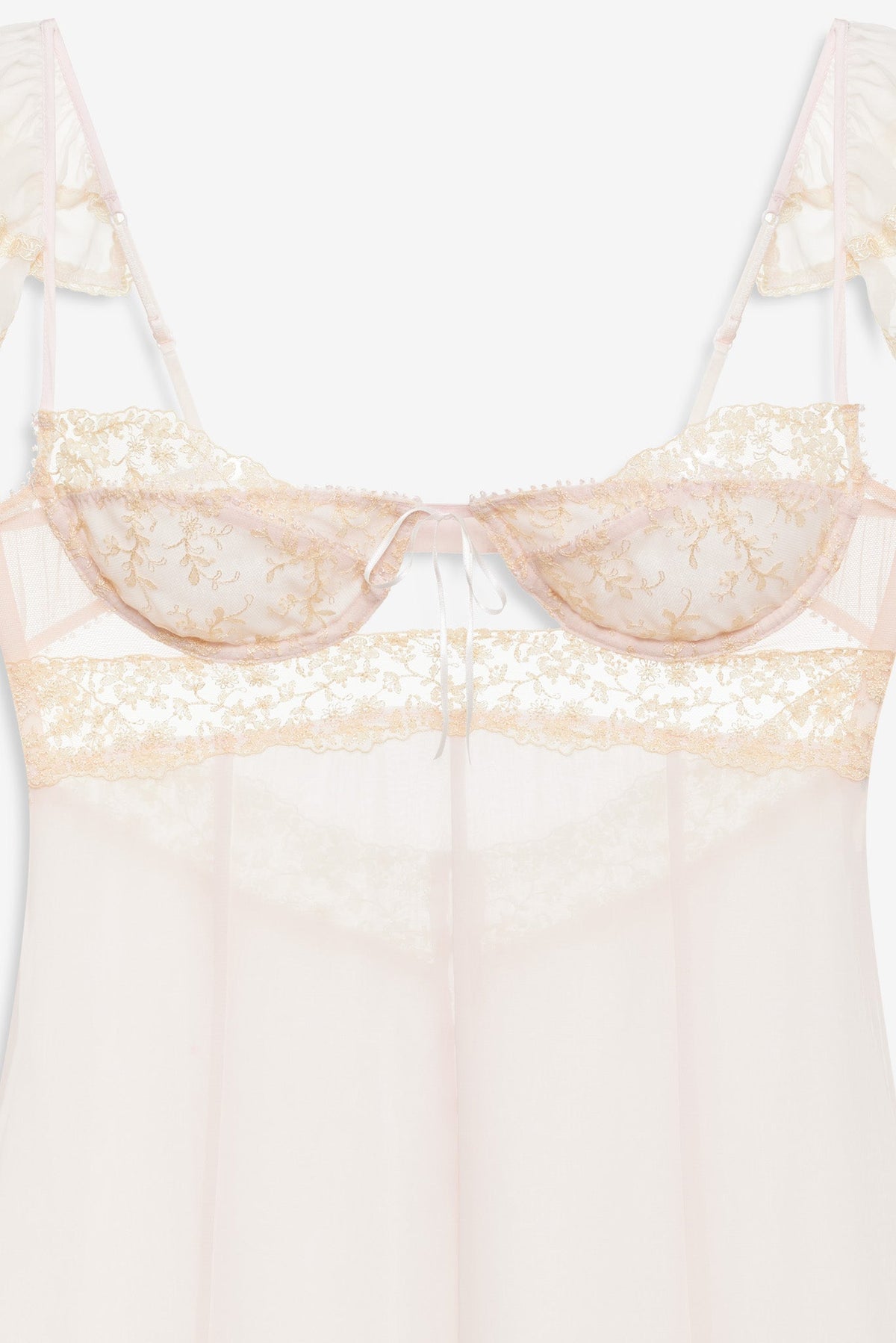 For Love & Lemons Gilded Lace Maxi Slip Dress