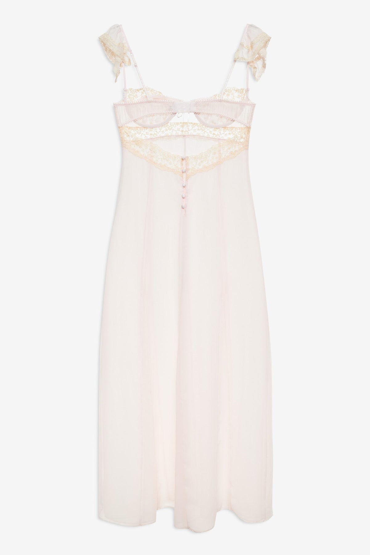 For Love & Lemons Gilded Lace Maxi Slip Dress