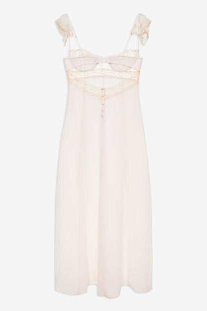 For Love & Lemons Gilded Lace Maxi Slip Dress