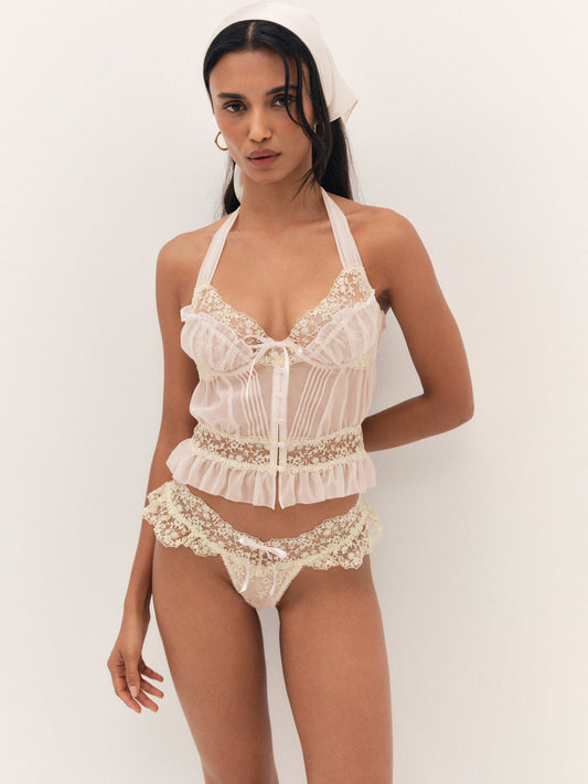 For Love & Lemons Gilded Lace Bustier