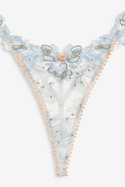 For Love & Lemons Winter Roses Thong Panty