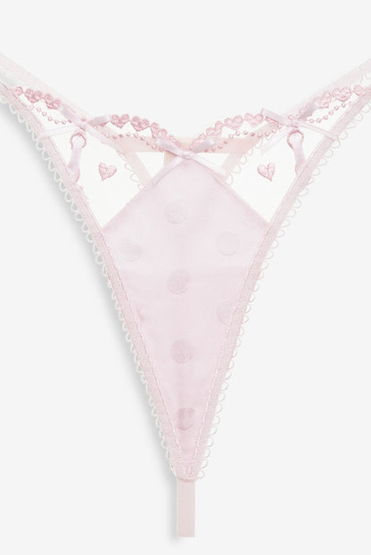 For Love & Lemons Slotted Hearts Thong Panty