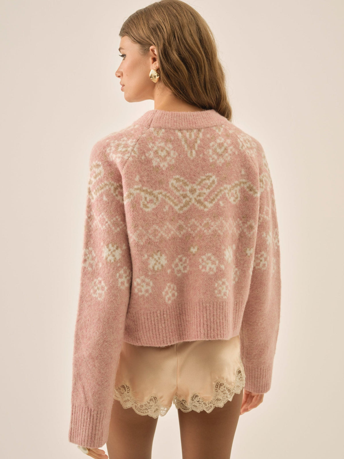 For Love & Lemons Arabella Intarsia Pullover Sweater