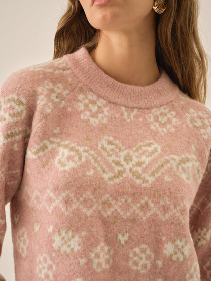 For Love & Lemons Arabella Intarsia Pullover Sweater