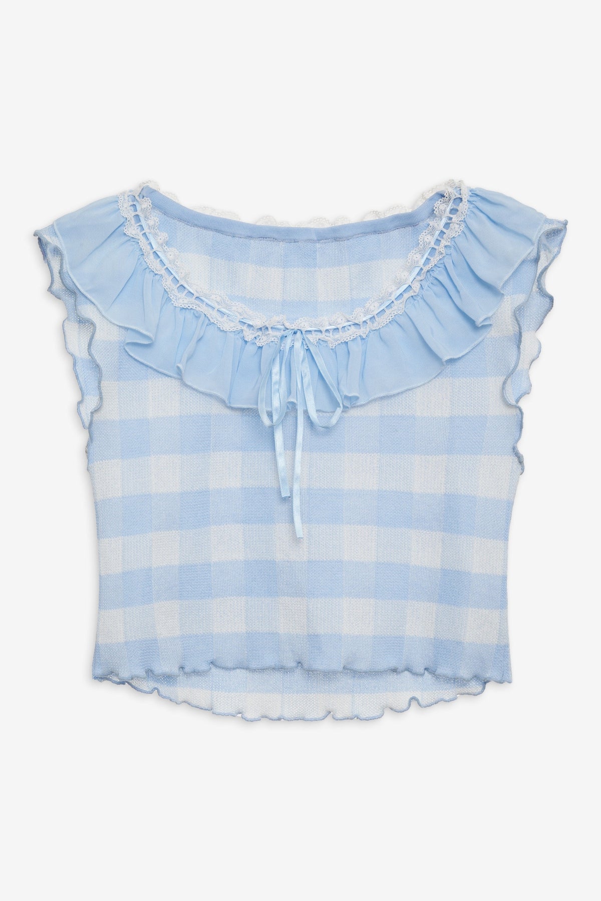 For Love & Lemons Brushed Gingham Knit Top