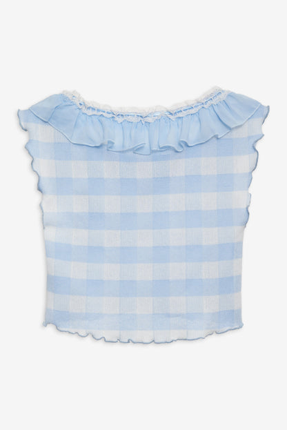 For Love & Lemons Brushed Gingham Knit Top