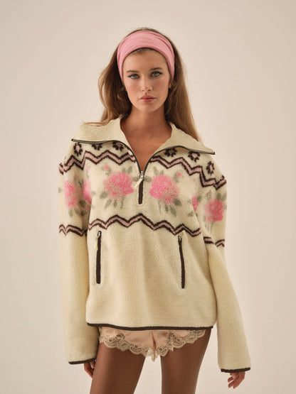 For Love & Lemons Posey Sherpa Pullover