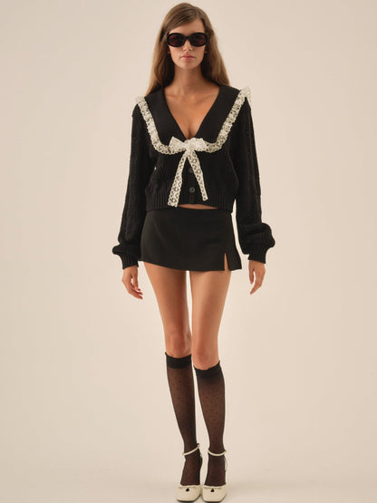 For Love & Lemons Frenchy Pointelle Knit Cardigan