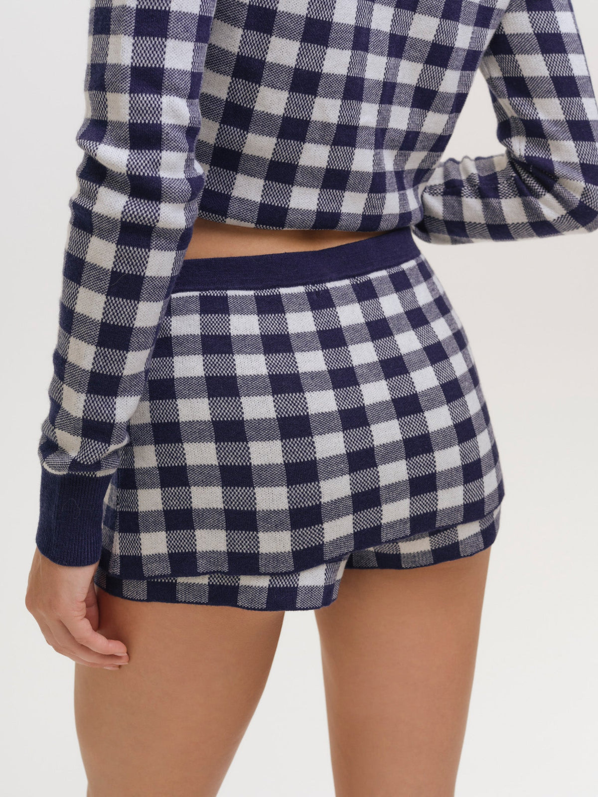 For Love & Lemons Gingham Knit Skort