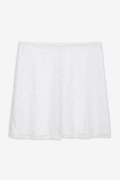 For Love & Lemons Glitter Grid Mini Skirt