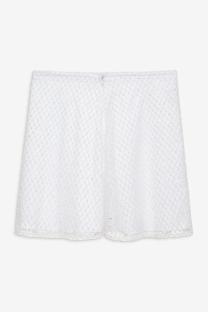For Love & Lemons Glitter Grid Mini Skirt