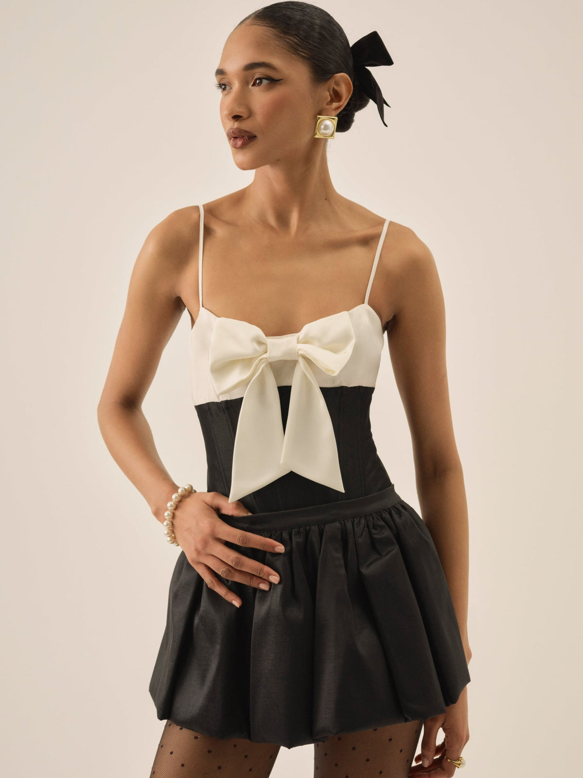 For Love & Lemons Emalie Taffeta Bodysuit