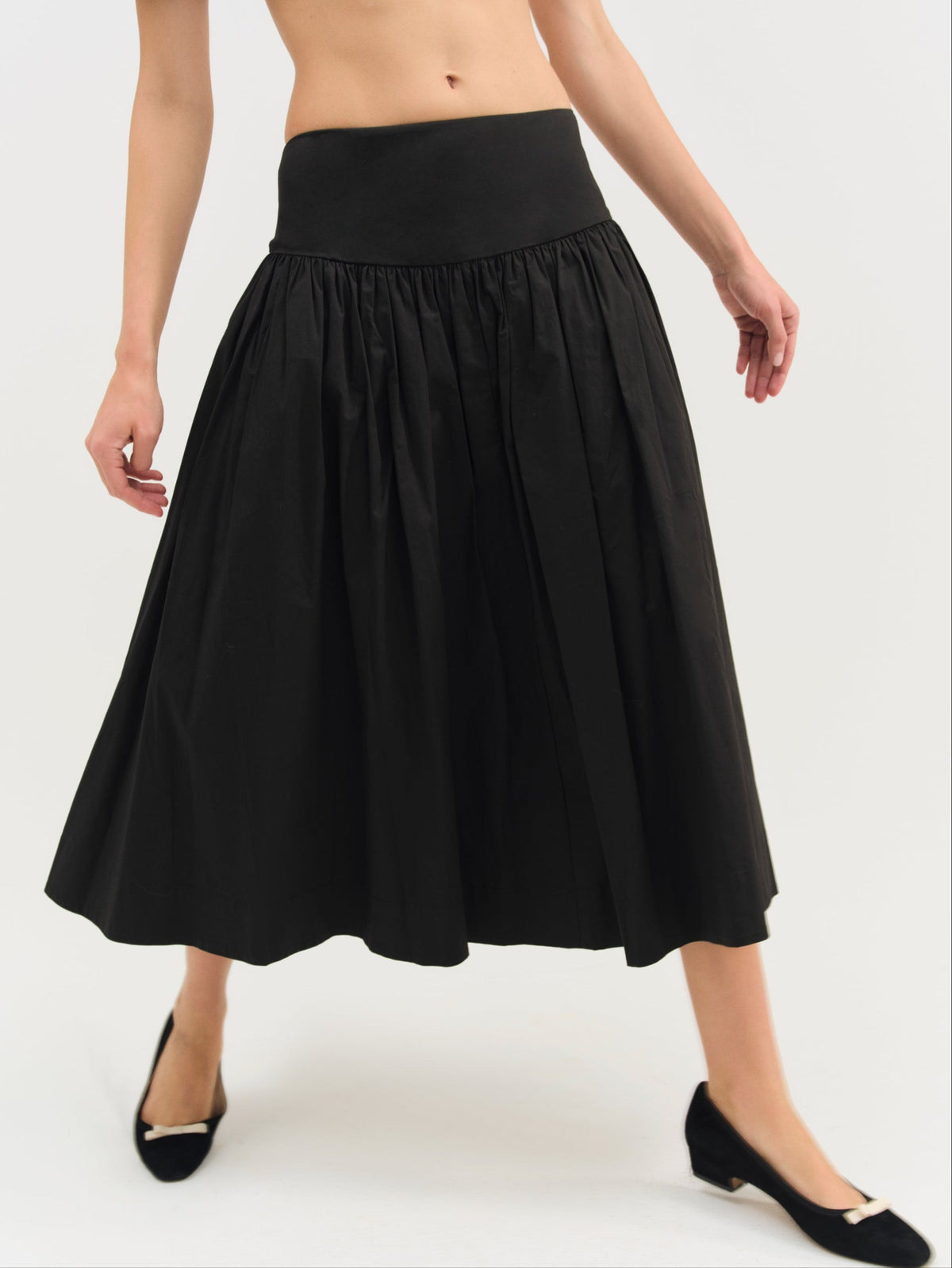 For Love & Lemons Helena Poplin Midi Skirt